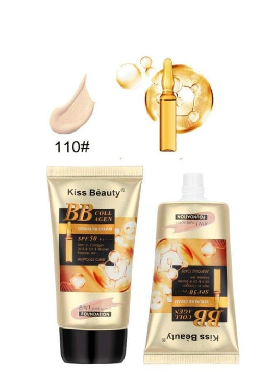 8 in 1 BB Collagen Foundation – All-in-One Makeup & Skincare with Whitening, Brightening, Moisturizing, Anti-Aging, UV Protection, Concealing & Long-Lasting Coverage - 110